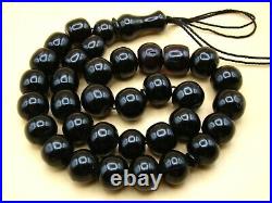 Old Real Antique Rare German Bakelite Amber Necklace Rosary Prayer Beads 73 Gr