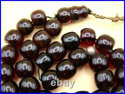 Old Real Antique Rare German Bakelite Amber Necklace Rosary Prayer Beads 89 Gr