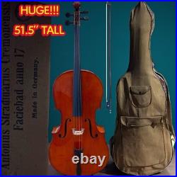 Old Vintage Antique German Copy Antonius Stradivarius Cremonensis Anno Cello 4/4