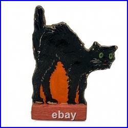 Old Vintage Antique Halloween German Skittle Game Scared Black Cat Germany 1920s