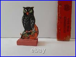Old Vintage Antique Halloween German Skittle Owl Crescent Moon Germany 1920s