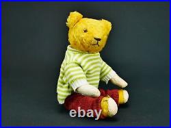 Old antique German teddy bear vintage mohair 1940s bear with original
