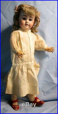 PERFECT Early Antique German Bisque AM 1894 Doll, Factory Dress, Socks & Shoes