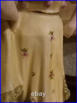 Porcelain antique kister queen figurine doll German Dresden vintage tall gold
