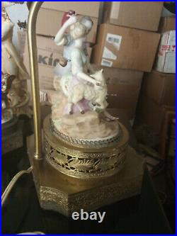 Porcelain antique vintage figurine figural group lamp German Japan Meissen type2