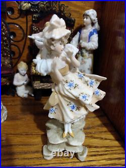 Porcelain figurine german antique nouveau vintage girl doll house miniature