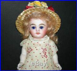 Prettiest All Bisque! Large 6 1/2 Molded Yellow Boots Deep Modeling