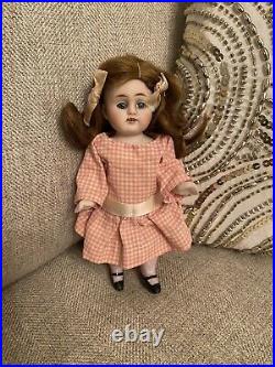 Pretty Antique 6 All Bisque Doll German Kestner Mold 150 Original Wig Dress