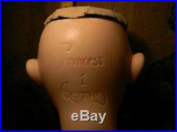 Pretty Marked Princess Bisque Head Doll 21, Jointed Compo Body
