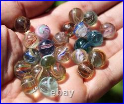 Quality Marbles bunch of 23 antique German PEEWEE marbles OTV003