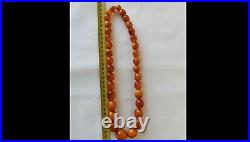 RARE 112 gram Konigsberg Antique Vintage German pressed Amber Beads Rosary