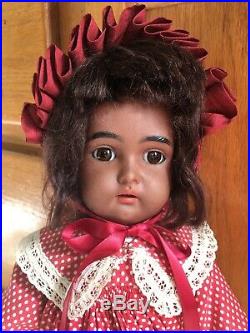 RARE 18 Kammer Reinhardt Black Brown Bisque Antique Doll Simon Halbig AA