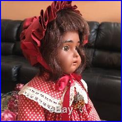 RARE 18 Kammer Reinhardt Black Brown Bisque Antique Doll Simon Halbig AA