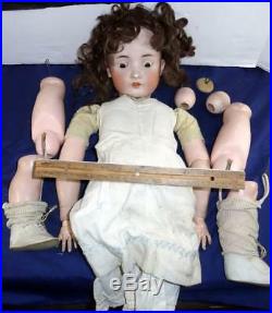 RARE Antique 30 Bruno Schmidt German Bisque Doll Marked 136