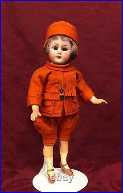 RARE Antique All Original Flapper Boy Bisque Doll by Simon & Halbig