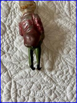 RARE Antique GERMAN HAPPY HOOLIGAN Glass Christmas ORNAMENT w ANNEALED LEGS