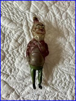 RARE Antique GERMAN HAPPY HOOLIGAN Glass Christmas ORNAMENT w ANNEALED LEGS