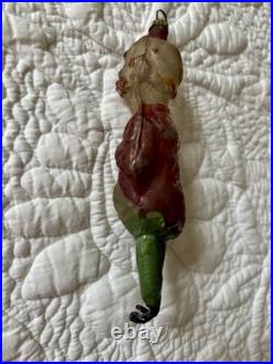 RARE Antique GERMAN HAPPY HOOLIGAN Glass Christmas ORNAMENT w ANNEALED LEGS