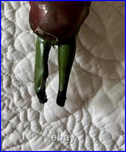 RARE Antique GERMAN HAPPY HOOLIGAN Glass Christmas ORNAMENT w ANNEALED LEGS