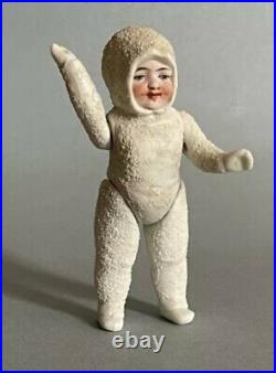 RARE Antique German Bisque 4 Jointed Snow Baby Sits/Stands Excellent Buy Now