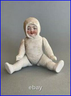 RARE Antique German Bisque 4 Jointed Snow Baby Sits/Stands Excellent Buy Now