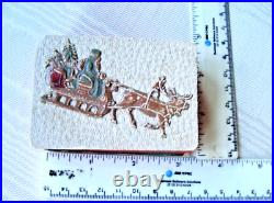 RARE Antique German DRESDEN SANTA DEER CANDY BOX CONTAINER early 1900s