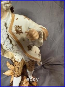 RARE Antique German Volkstedt Porcelain Courting Couple Figurines Pair 16