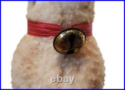 RARE Antique Lg GERMAN Wooly Putz Sheep CHRISTMAS Ribbon BELL 5 T VGC #1