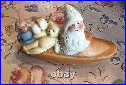 RARE GERMAN SANTA SNOW BABY Boat Toys Doll Teddy Bear VINTAGE CHRISTMAS ANTIQUE