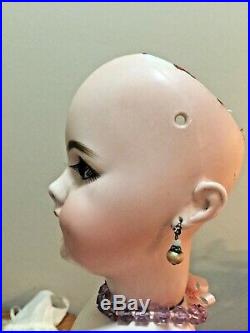 RARE Simon Halbig 759 Doll Shoulder Head, Pink Cloth Body, 25