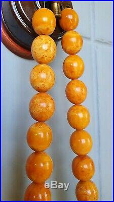 RARE VERY 190 gram Antique Vintage 100% German pressed Amber Beads Rosary