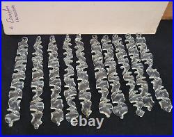RARE & VINTAGE Hand Blown German Twisted Glass Icicles 20 pieces original box