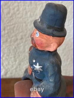 RARE. Vintage/ antique Candy container nodder Bobby riding a bull German