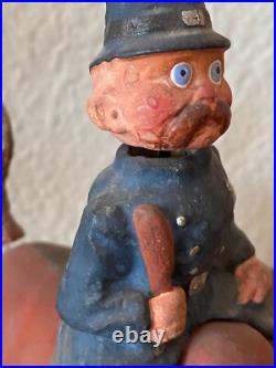 RARE. Vintage/ antique Candy container nodder Bobby riding a bull German