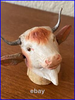 RARE. Vintage/ antique Candy container nodder Bobby riding a bull German