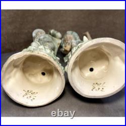 RARE Vtg German Bisque Porcelain Pastoral Boy & Girl Pair 1800s FREE US Shipping