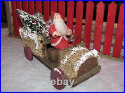 RETIRED Bethany Lowe Antique German Christmas Santa Sponge, Moss Car, Presents, etc