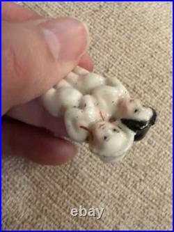 Rare 1.75 Antique German Frozen Charlotte Twin China Doll w Bonnet c1850-1870