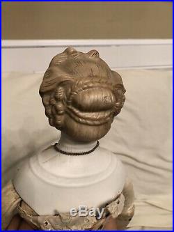 Rare 22 Cafe Au Lait China Parian Antique German Doll Fancy Unusual Hairstyle