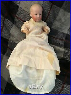 Rare Antique 11 Gebruder Heubach 6894 Bisque Head Character Baby Doll w Buggy
