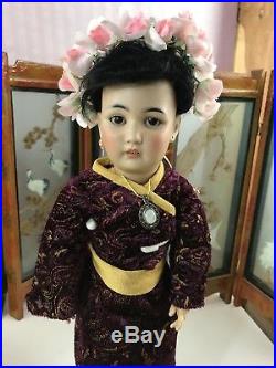 Rare Antique 15 S & H #1329 German Bisque Oriental Asian Character Doll