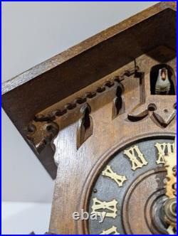 Rare Antique Black Forest Mantle Shelf Cuckoo German Clock for Repair