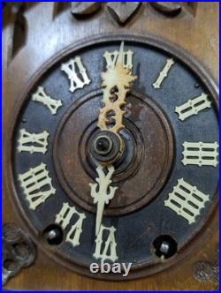 Rare Antique Black Forest Mantle Shelf Cuckoo German Clock for Repair