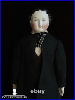 Rare Antique German 12.5 KPM  Male Bisque Head Parian China Doll