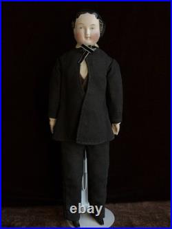 Rare Antique German 12.5 KPM  Male Bisque Head Parian China Doll