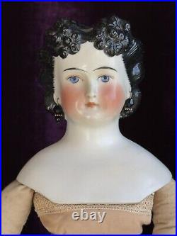Rare Antique German 17.5 Countess Dagmar Style Brunette China Head Doll Rare Antique German 17.5 Countess Dagmar Style Brunette China Head Doll