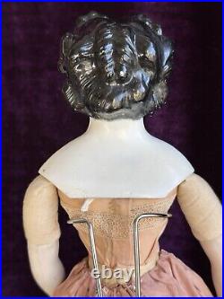 Rare Antique German 17.5 Countess Dagmar Style Brunette China Head Doll Rare Antique German 17.5 Countess Dagmar Style Brunette China Head Doll