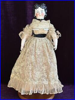 Rare Antique German 17.5 Countess Dagmar Style Brunette China Head Doll Rare Antique German 17.5 Countess Dagmar Style Brunette China Head Doll