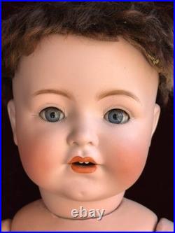 Rare Antique German 24 Bruno Schmidt 1294 Bisque Head Toddler Character Doll