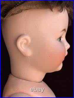 Rare Antique German 24 Bruno Schmidt 1294 Bisque Head Toddler Character Doll
